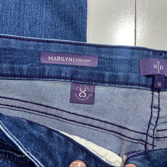 NYDJ Marilyn Straight Lift & Tuck Technology Raw Hem High Rise Jeans NWT Size 14 - Picture 9 of 16